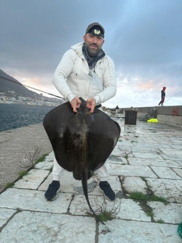 Victor Aguilar with his 17.30 kilo stingray seconds before it was carefully returned alive